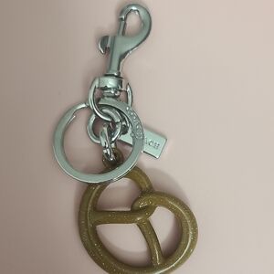 Coach Gold Pretzel Key Holder